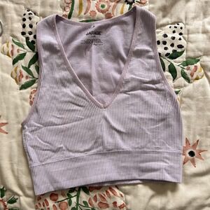 Garage ribbed lilac halter top